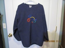 Walt Disney World Fleece Pullover Mickey Mouse Navy Blue Large L Polyester