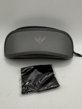 Emporio Armani Eyeglasses Case Gray Zippered with Micro Cloth