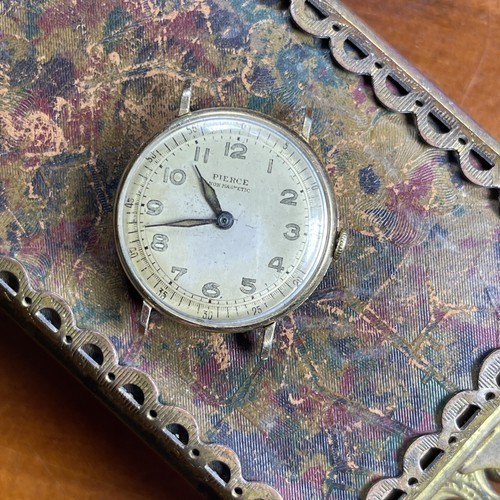 Vintage 7J Pierce Windup Pocket Watch Tested & Working Collectible