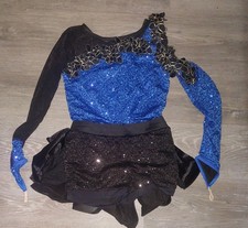 Weissman "Dreamer" Style 10503 Blue/Black Teen Size 14 To 16 Dance Costume XLC