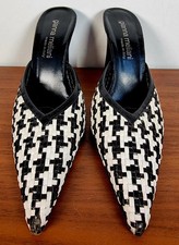 Scarpe Gianna Meliani Mules taglia UK 37,5 UK4,5 pelle bianco e nero Made Italy