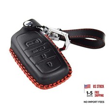 Genuine Leather Key Cover for Toyota Toyota Venza RAV4 Corolla 4 buttons Black