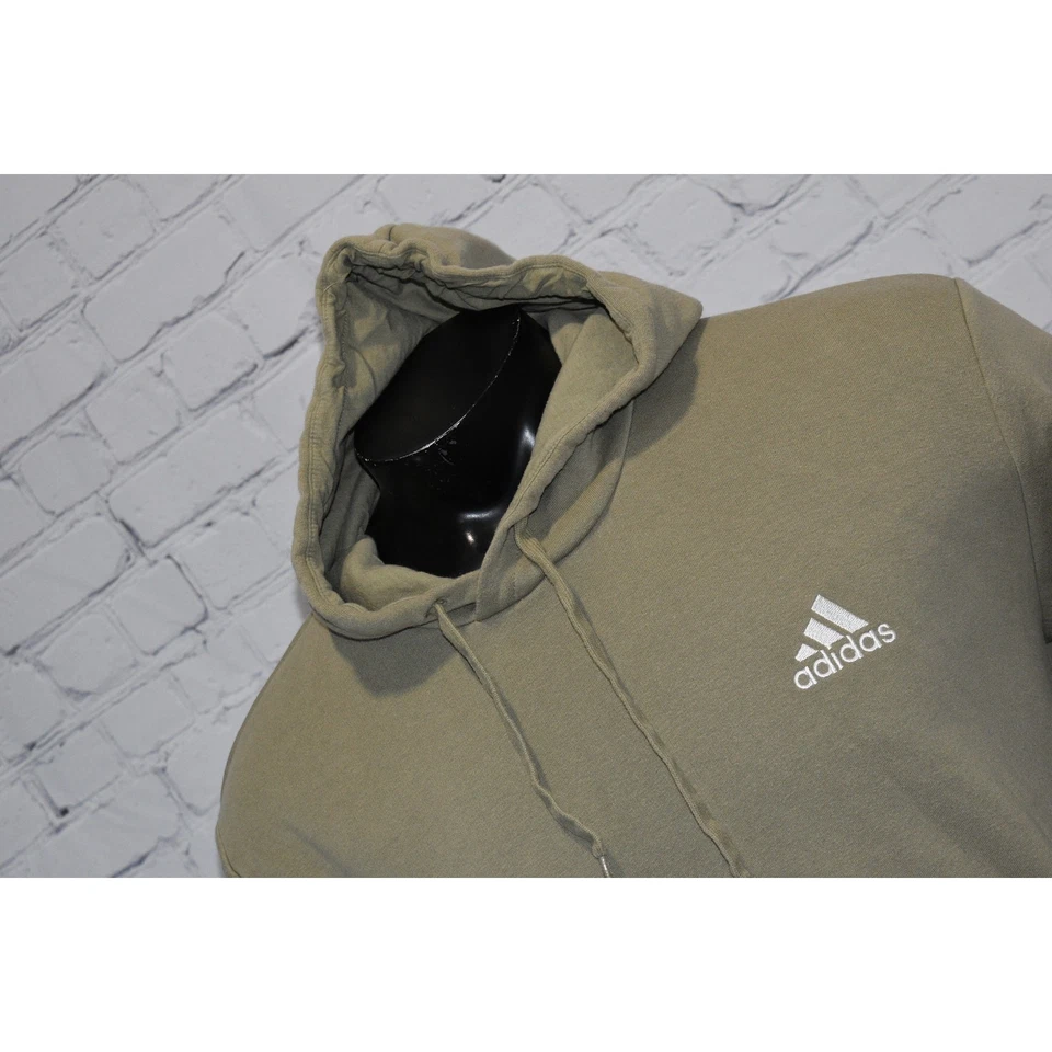 Adidas Sudadera con Capucha Pullover Para Hombre XL Rendimiento Poliéster Algodón Verde Bolsillo Frontal Foto 3 de 4