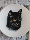 Beautiful Small Cat Plate Has A Signature Of Deriek Bowh,  Poole England