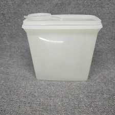 Vintage Tupperware Pour Spout Container Sheer White 469-5 Lid 470-2 Made in USA