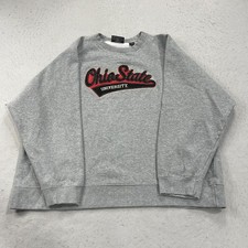VINTAGE Ohio State Buckeyes Sweatshirt Mens 2XL Gray Embroidered Crewneck 90s