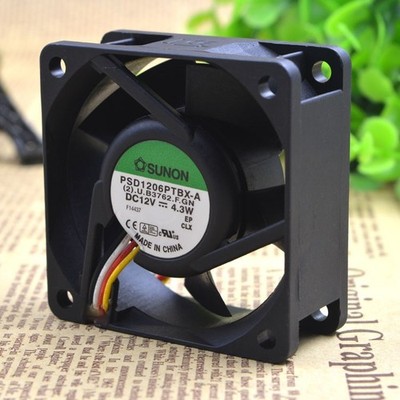   PSD1206PTBX-A 12V 4.3W 4wire 60x60x25mm Dual   Bearing Case Cooling Fan *pt