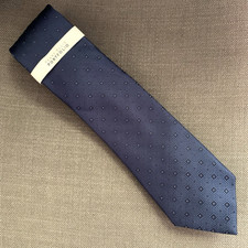 Perry Ellis Men's Neck Tie Navy Blue Denning Geo MSRP 55