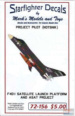 SFD72156 1:72 Starfighter Decals - F4D-1 Skyray Satellite Launch Platform and
