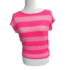 Top a rayas Aeropostale para mujer estilo Y2k rosa brillante y blanco talla XSM