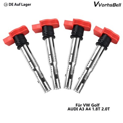 Performance Zündspulen Zündkerzen für Audi A4 A5 TT VW Golf Jetta Passat GTI 2.0