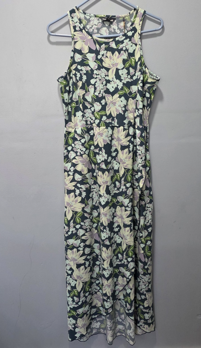 Toad & Co. Sunkissed Maxi Dress Size M Midnight Tulip Print Sleeveless Long  | eBay