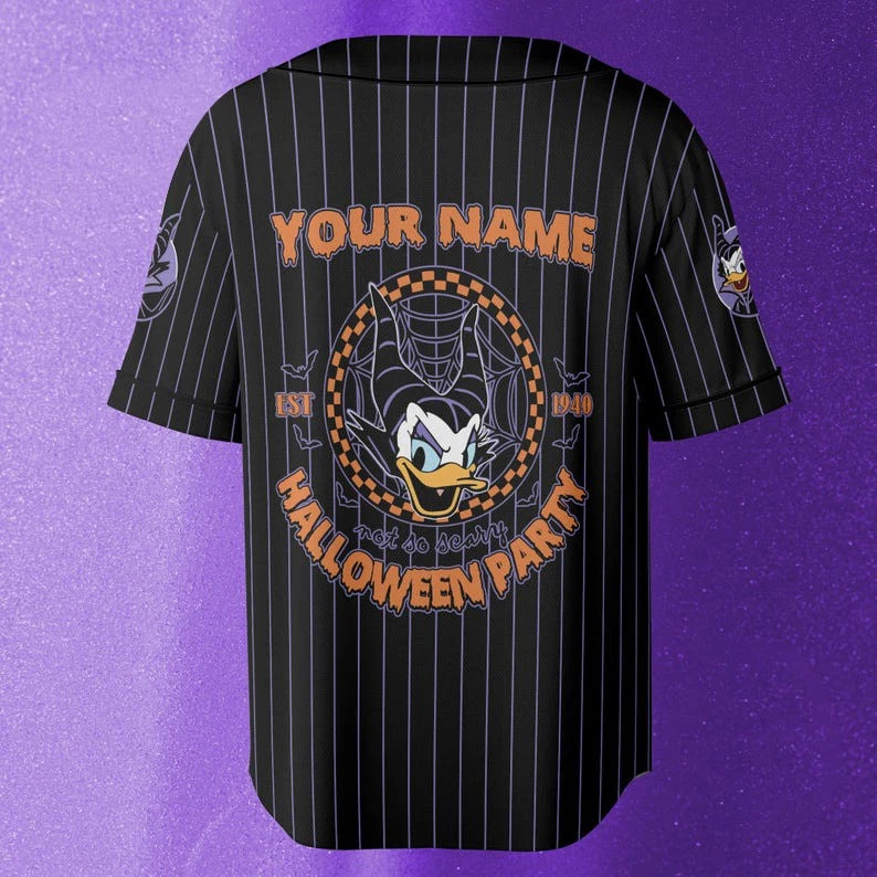 Personalized Daisy Duck Cosplay Maleficent Halloween Baseball Jersey Shirt