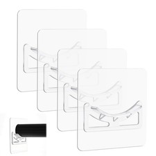 4 Pack Transparent Shower Curtain Rod Holder with Strong Adhesive