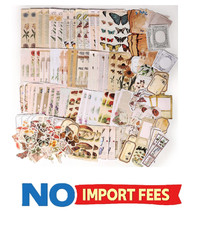 200 Pieces Vintage Scrapbook Supplies Pack for Junk Journal Planners DIY Paper S