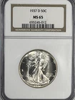1937-D Walking Liberty Half Dollar : NGC MS65 Blazing White