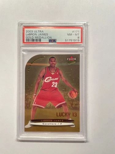 2003 Ultra - LeBron James #171 - Lucky 13 Gold Medallion - ROOKIE RC  - PSA 8