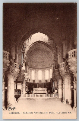 c1900s Avignon Cathedrale Notre-Dame des Doms Grande Nef Postcard