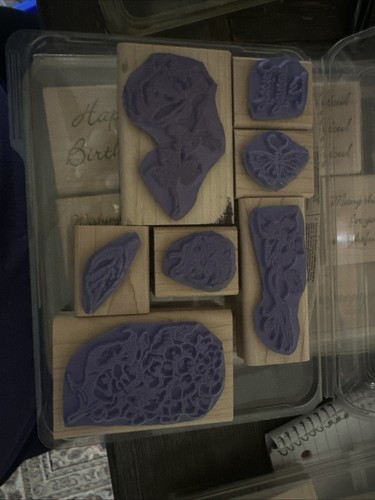 Juego de 5 estampillas de goma montadas en madera estampadas - Imagen 7 de 11