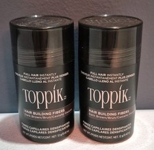 Lot Of 2 Toppik Hair Building Fibers .42 oz/12 g Dark Brown Full Hair Instantly