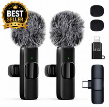 Wireless Microphone Mini Mic for iPhone/Android Phone, LED Display Lavalier Micr