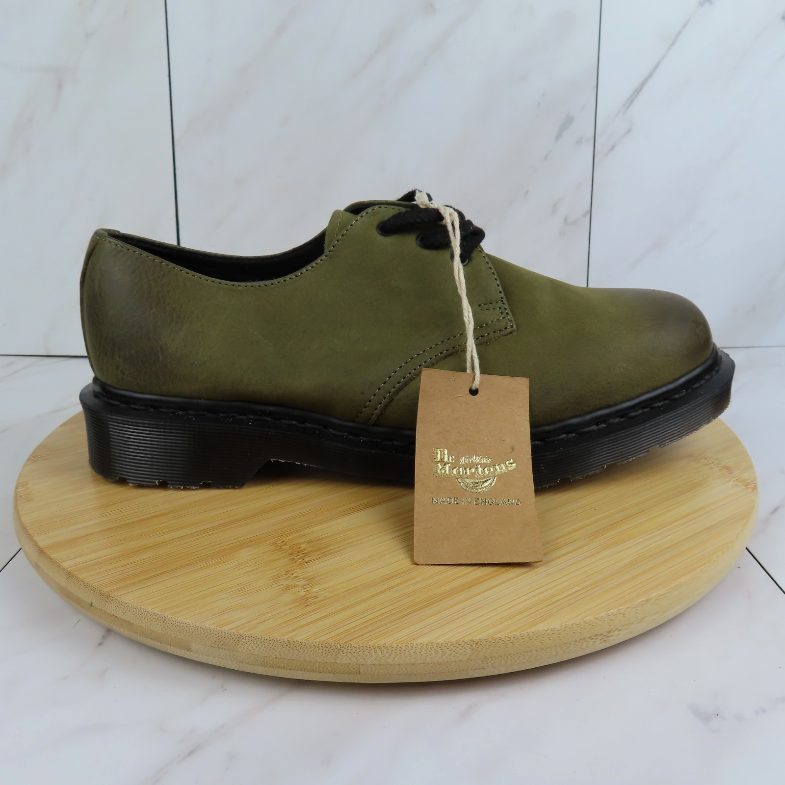 Dr. Doc Martens 1461 Titan Oxford Mens Size 9 Olive Nubuck Made In England Shoes