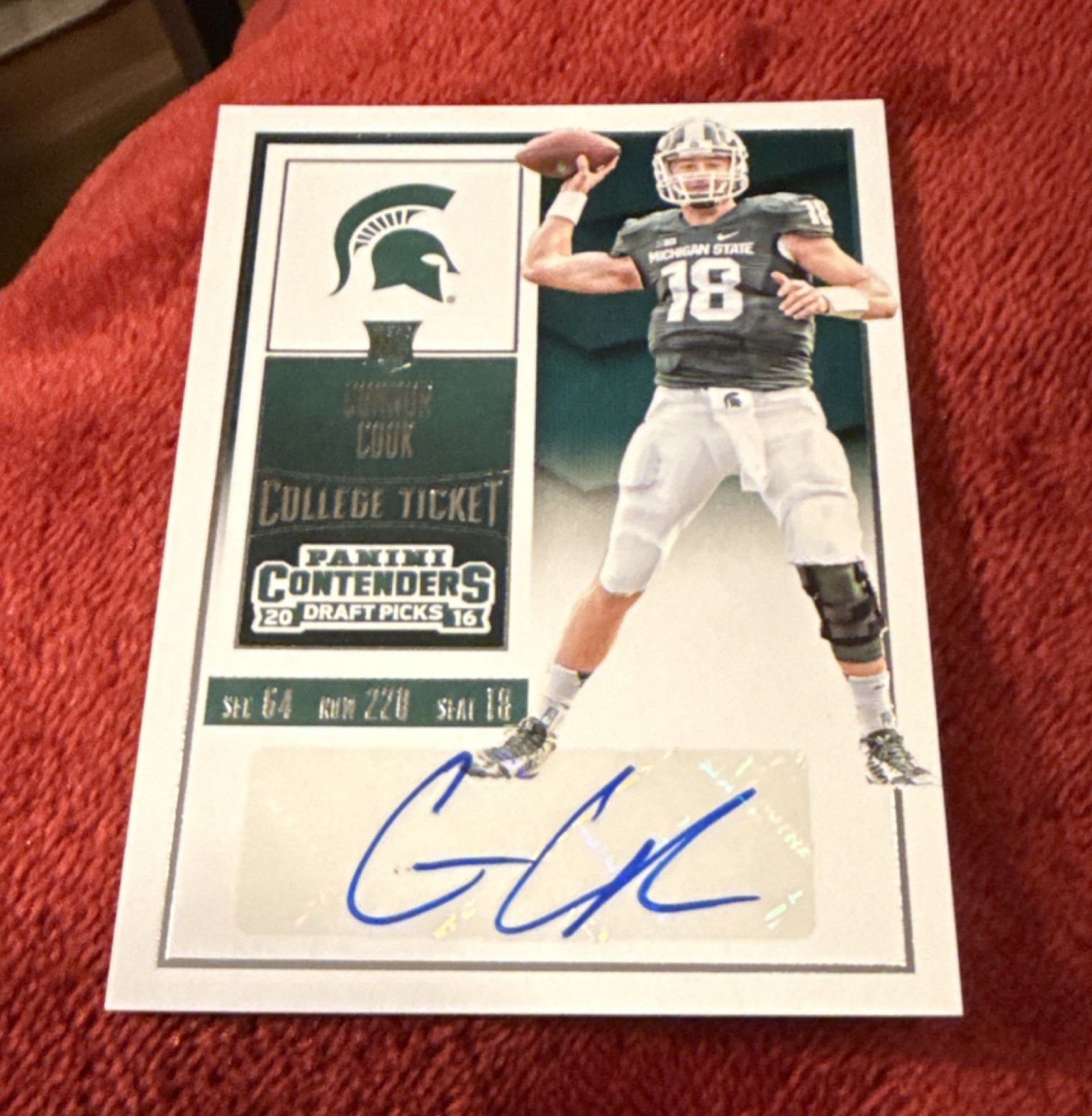 Connor Cook Panini Contenders Draft Picks #103 Autograph