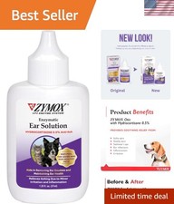 Advanced Enzymatic Ear Solution with Hydrocortisone for Dogs Cats, 1.25 oz