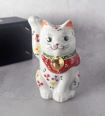 Maneki Neko Kutani Ware Japanisch Lucky Cat Mori Groß Klein Blumen 4.5in Japan