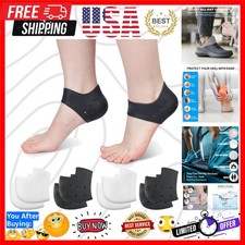 4 Pairs Silicone Heel Protectors for Cracked Heels Plantar Fasciitis Relief