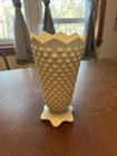 Fenton White Hobnail Vase - Signed