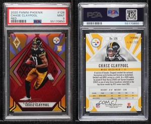 2020 Panini Phoenix Rookies Red /299 Chase Claypool #126 PSA 9 MINT Rookie RC