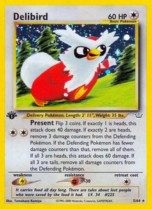 Delibird - 5/64 - Pokemon Neo Revelation 1st Edition Holo Rare Card WOTC NM