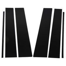 6 Pcs Glossy Black Pillar Door Trim With Window Pillar Post Protector Cover RCJG