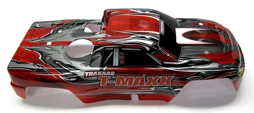 Fits Traxxas T-Maxx 3.3 49077-3 - BODY shell (RED, GREY w/ Decals prographix