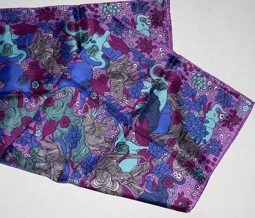 Sciarpa vintage-DONNA HERITAGE - DESIGN ELEFANTE - 21""x21"" - Bella! - Giappone - Foto 5 di 5