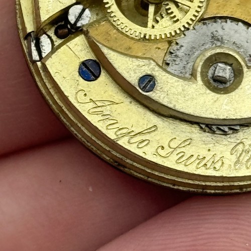 38.6mm Antique Open Face Longines ? Anglo Swiss Pocket Watch Movement PARTS - Picture 2 of 20