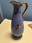 Vintage Two Small Pitchers Blue With Gold Leaves — photo 8