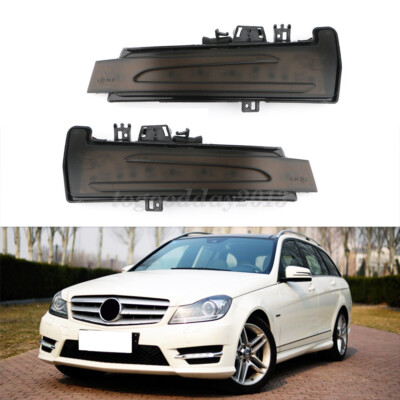 Pair Front Smoke Mirror Indicator Turn Signal Light For Mercedes W204 W212 W221