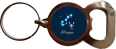 Schlüsselanhänger und Geschenktüte Skorpion Sternzeichen Sternbild Flaschenöffner Metall