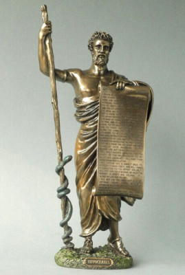 Hippokrates von Kos Arzt Figur Skulptur mit Kalt Bronze Überzug 20294