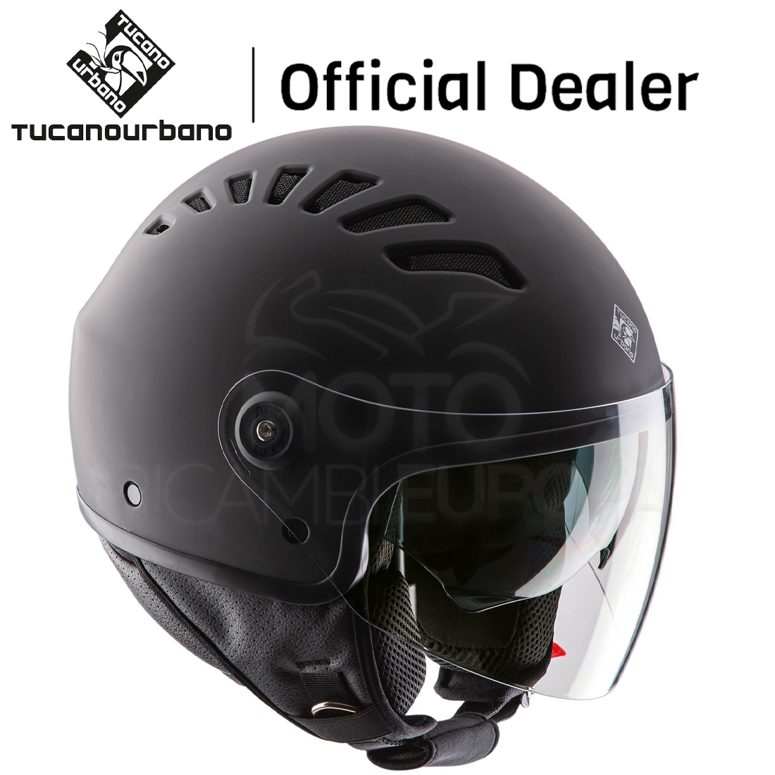 Casco Jet Tucano Urbano EL TOP grigio carbone doppia visiera