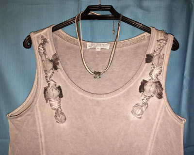 AUTHENTIK Damen Top/Shirt ärmellos M (40/42) Grau Mittellang Mit 2 Vordertaschen