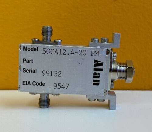 Alan 50CA12.4-20PM 8 to 12.4 GHz, 0-20 dB, SMA, Panel Mount, Attenuator. Tested!