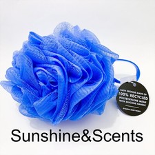 1x Bath  Body Works BLUE BATH SPONGE LOOFAH Super Soft Silicone Handle NEW