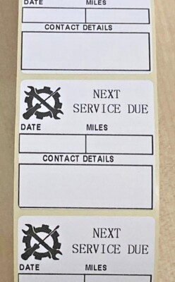 Next Service Due Etiketten Erinnerung Aufkleber MIT KONTAKTDATEN BOX Garage Auto