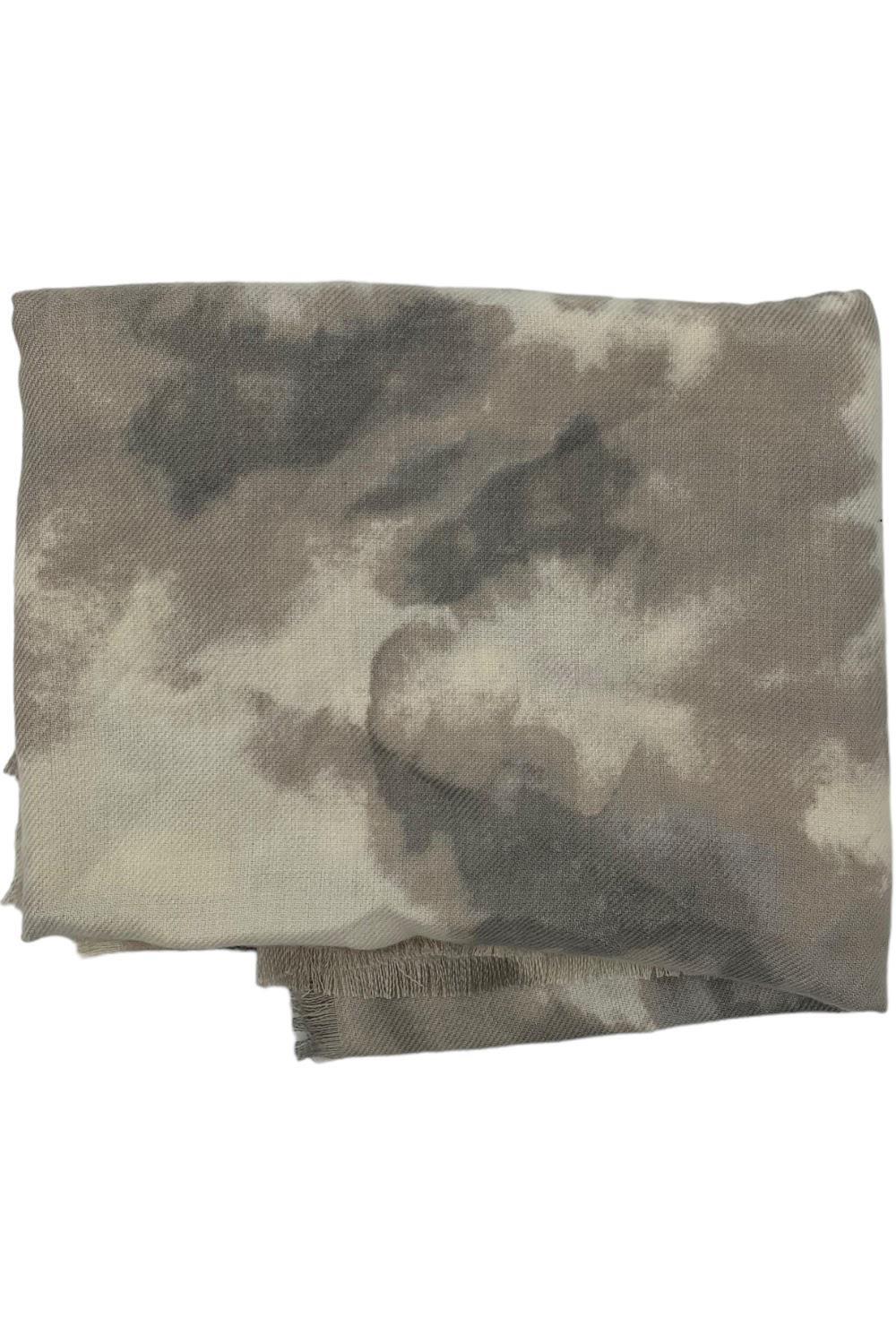 Продолговатый шарф из саржи с принтом Susan Graver платинового цвета