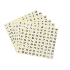 15 Sheets Round Sticker Self-adhesive Label Paper Number Stickers DIY 1-100