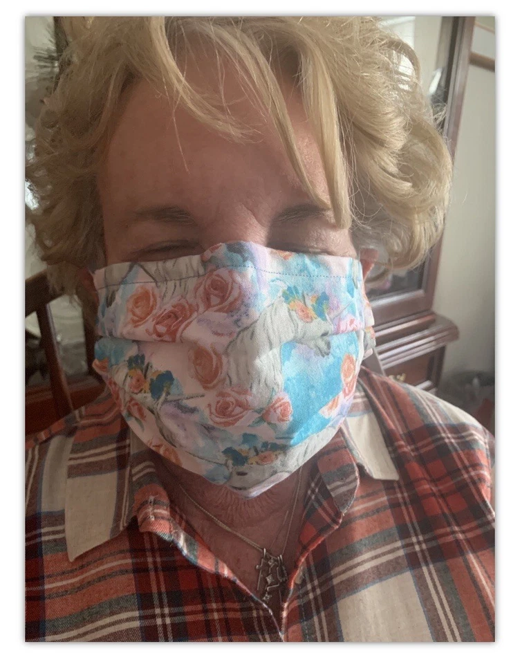 Face mask Unicorns And Roses Multi cotton hand made Fun Gift Idea NWT - Image 2 of 4