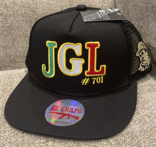 EL CHAPO GUZMAN 701 MEXICO Baseball HAT Black Gold JGL SNAPBACK Cap Gorra
